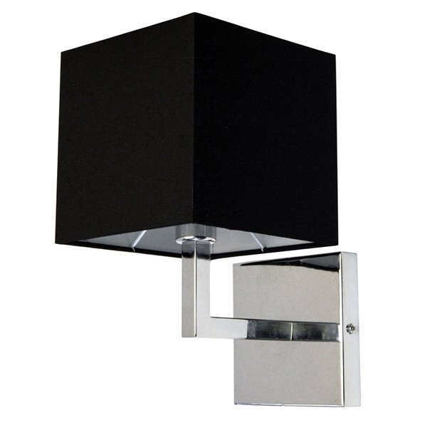 Dainolite 10.5-in H Incandescent Wall Sconce - Polished Chrome/Black