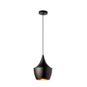 Dainolite Helsinki Pendant Light - 1-Light - Matte Black/Gold