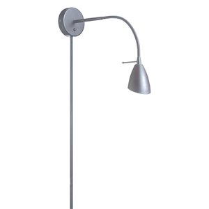 Dainolite 4.5-in H Gooseneck Wall Lamp - Satin Chrome