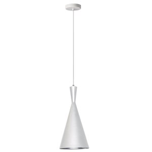 Dainolite Helsinki Pendant Light - 1-Light - Silver/Matte White