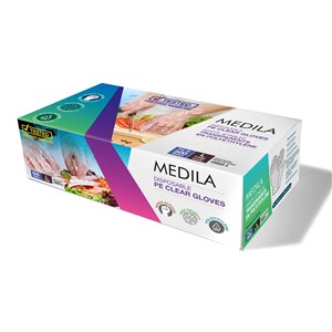 Medila Disposable PE Clear Gloves - Poly Food-Grade - Large - 500/pack