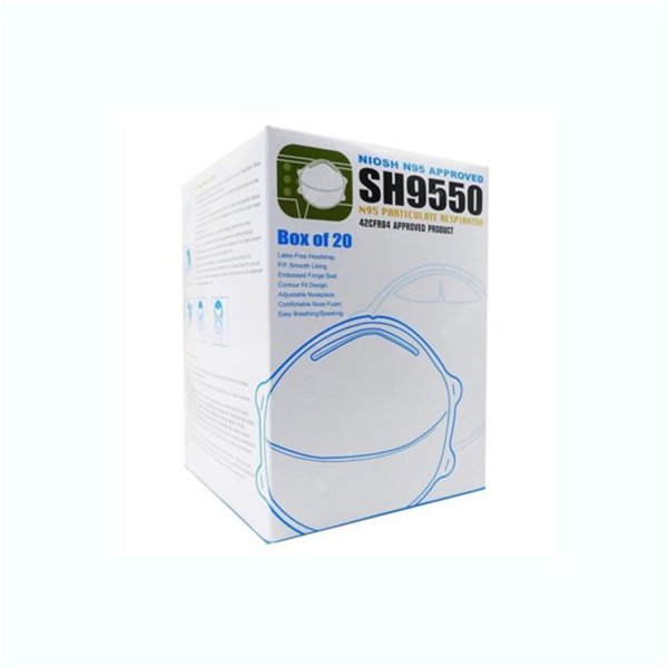 Uniair N95 Respirator Mask SH9550 - NIOSH Approved - 20/Pack