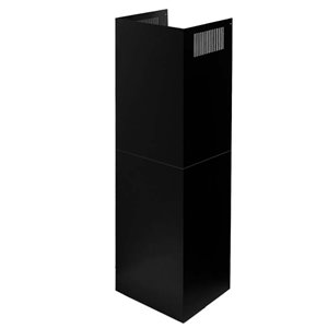 Turin Linosa Range Hood Adjustable Chimney Extension - Black - 2-Piece