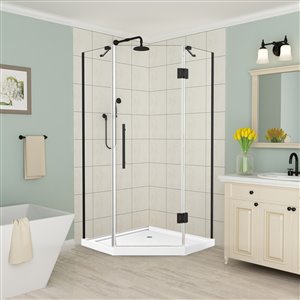 Ensemble de cabine de douche Tampa de Turin, 40 po x 40 po, noir