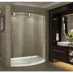 Turin Arc-En-Ciel 60-in x 32-in Shower Enclosure Kit with White Acrylic Base and Nickel Hardware