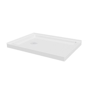 Turin Catane Shower Base - 42-in x 34-in - Left Drain