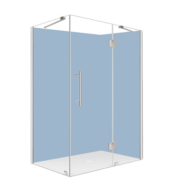 Turin Catane Hinged Corner Shower Door - 42-in x 30-in - Chrome