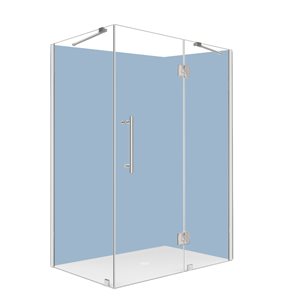 Turin Catane Hinged Corner Shower Door - 42-in x 30-in - Chrome