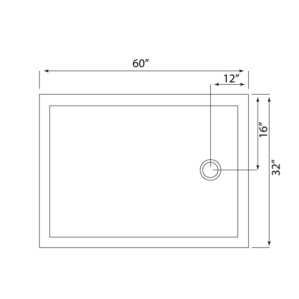 Turin Laberge Shower Base - 60-in x 32-in - Right Drain