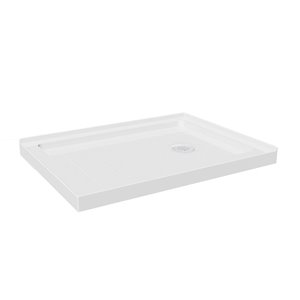 Turin Catane Shower Base - 42-in x 30-in - Right Drain