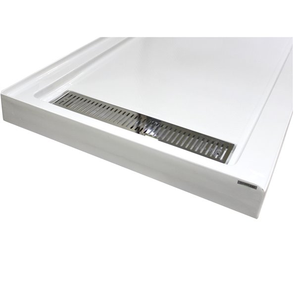 Turin Vertiges Shower Base - 72-in x 40-in - Right Drain