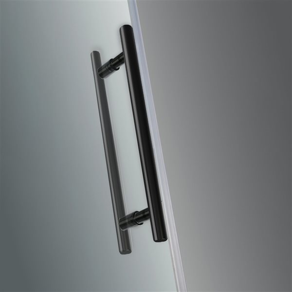 Turin La Catane 40-in x 30-in Hinged Corner Shower Door with Matte Black Hardware