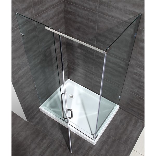 Porte de douche pour coin Ormond de Turin, 36 po x 48 po, chrome