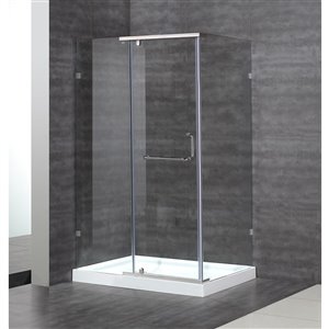 Turin Ormond Corner Shower Door - 36-in x 48-in - Chrome