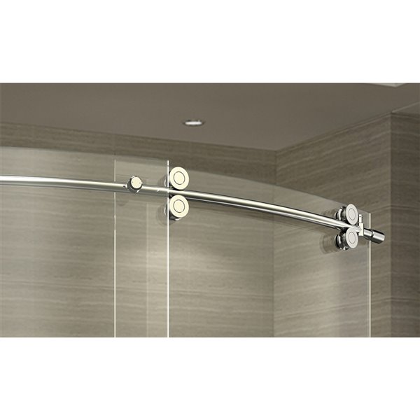 Turin Arc-En-Ciel 60-in x 32-in Shower Enclosure Kit with White Acrylic Base and Nickel Hardware