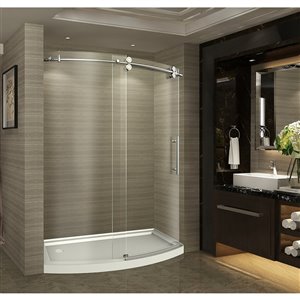 Turin Arc-En-Ciel 60-in x 32-in Shower Enclosure Kit with White Acrylic Base and Nickel Hardware