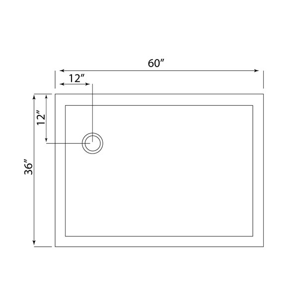 Turin Laberge 60-in x 36-in Left Drain White Acrylic Rectangular Shower Base