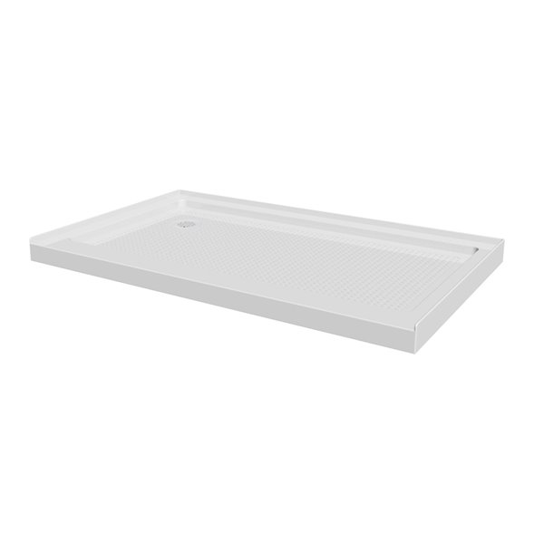 Turin Laberge 60-in x 36-in Left Drain White Acrylic Rectangular Shower Base