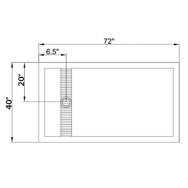 Turin Horizon 72-in x 40-in Left Drain White Acrylic Shower Base