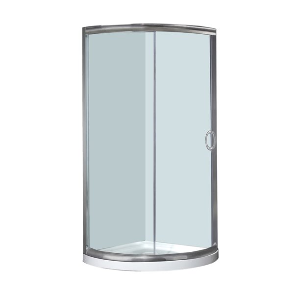 Turin Maximum Round Corner Shower Door - 36-in x 36-in - Chrome