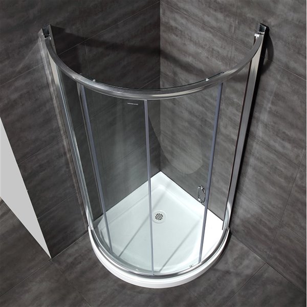 Turin Maximum Round Corner Shower Door - 36-in x 36-in - Chrome