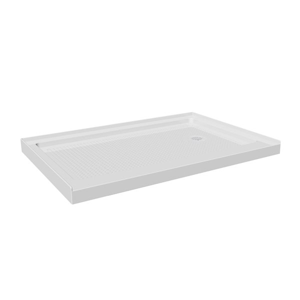 Turin Laberge 48-in x 36-in Right Drain White Acrylic Rectangular Shower Base