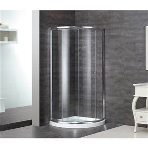 Turin Maximum 40-in x 40-in Track Sliding Glass Corner Shower Door with Chrome Hardware