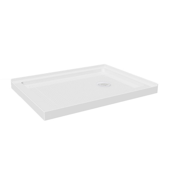 Turin La Catane 40-in x 30-in Right Drain White Acrylic Rectangular Shower Base