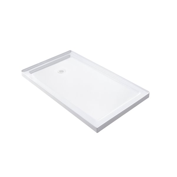 Turin Vertiges 60-in x 48-in Right Drain White Acrylic Shower Base