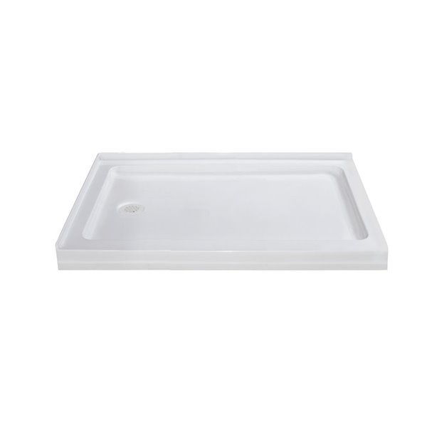 Turin Vertiges 60-in x 48-in Left Drain White Acrylic Shower Base