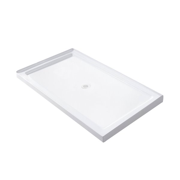 Base de douche Horizon de Turin, 32 po x 60 po, drain au centre