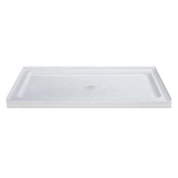 Base de douche Horizon de Turin, 32 po x 60 po, drain au centre