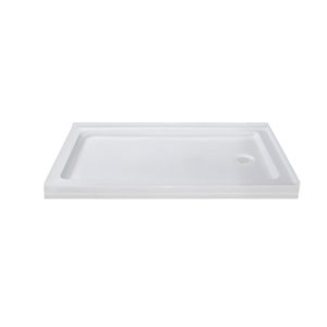 Turin Vertiges Shower Base - 60-in x 44-in - Right Drain