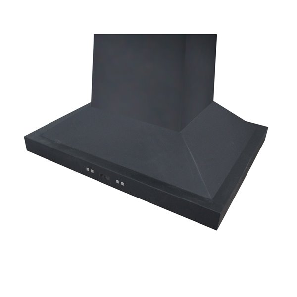 Turin Pro Collection 42-in x 24-in x 17-in Black Stainless Steel Kitchen Island Range Hood