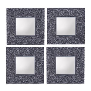 Mirrorize Canada 11.25-in L x 11.25-in W Square Silver Grey Mosaic Framed Wall Mirror