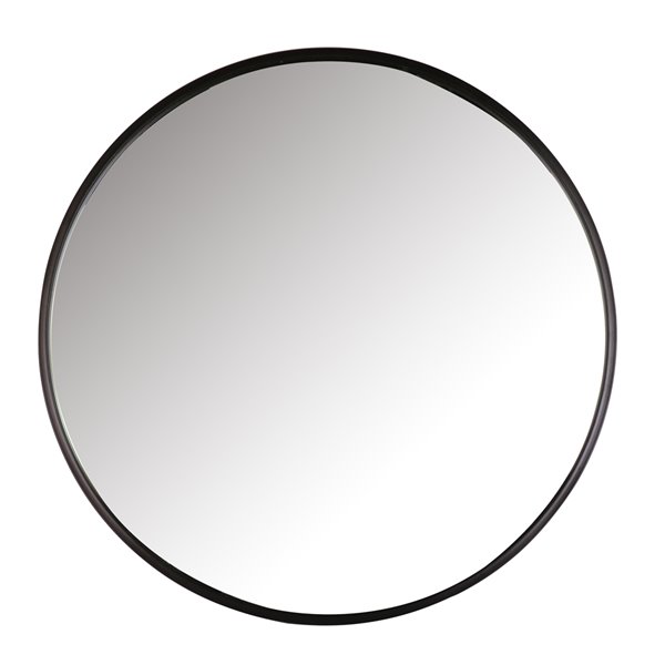 Mirrorize Canada 34 In Round Black, Framed Bathroom Mirrors Canada