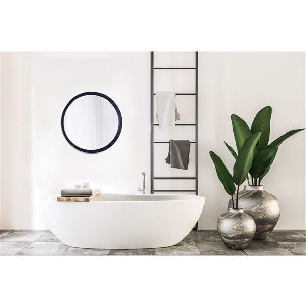 In Round Black Framed Wall Mirror, Round Bathroom Mirror Canada