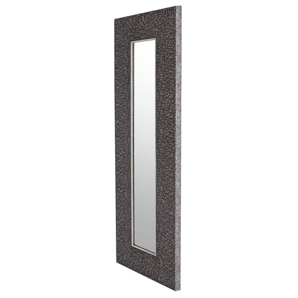 Mirrorize Canada 27-in L x 9-in W Rectangle Silver Grey Mosaic Framed Wall Mirror