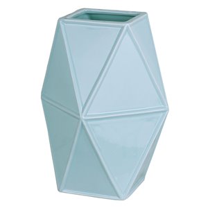 ArtMaison Canada Geometric Ceramic Vase 9 x 6-in, Turquoise