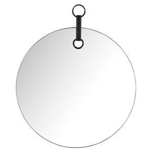Mirrorize Canada 19-in Round Black Silver Polished Wall Mirror
