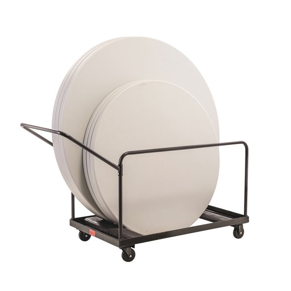 Round Folding Table Dolly - Brown - 660 lb Weight Capacity