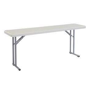 National Public Seating Heavy Duty Seminar Folding Table - 18-in x 72-in - Speckled Grey