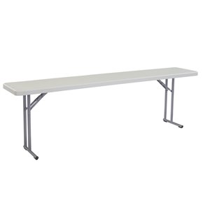 National Public Seating Heavy Duty Seminar Folding Table - 18-in x 96-in - Speckled Grey