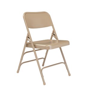 National Public Seating Triple Brace All-Steel Folding Chair - Beige - 4-Pack