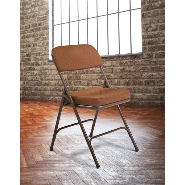 National Public Seating Vinyl Padded Folding Chair - Antique Gold - 2-Pack