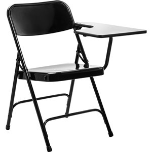 National Public Seating Left Tablet Arm Folding Chair - Black - 2-Pack