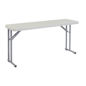 National Public Seating Heavy Duty Seminar Folding Table - 18-in x 60-in - Speckled Grey