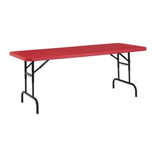 National Public Seating Height Adjustable Heavy Duty Table - 30-in x 72-in - Red