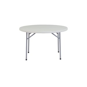 National Public Seating Heavy Duty Round Folding Table - 48-in x 48-in - Speckled Grey