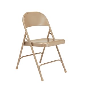 National Public Seating Standard All-Steel Folding Chair - Beige - 4-Pack